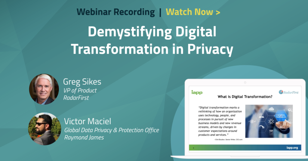 iapp demystifying digital transformation in privacy | radarfirst