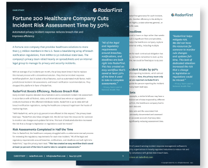 Fortune 200 healthcare company cuts incident risk assessment time by 50%