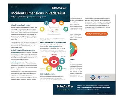 Incident Dimensions in RadarFirst