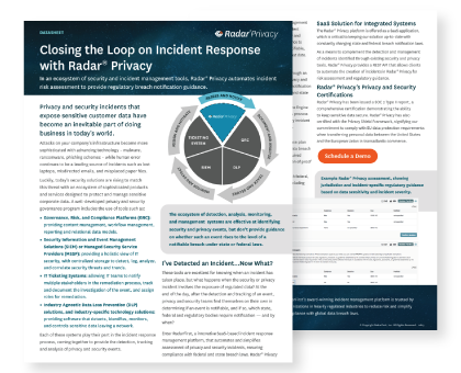 Closing the Loop on Incident Response with Radar® Privacy