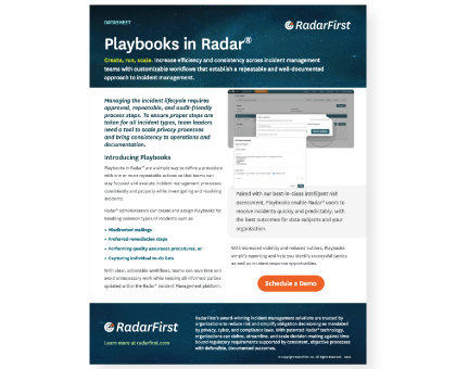 Playbooks in Radar® Datasheet Thumbnail