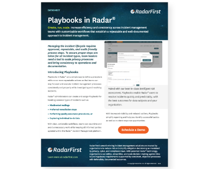 Playbooks in Radar®