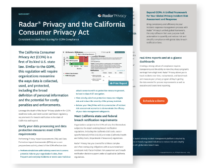 Radar® Privacy and the California Consumer Privacy Act