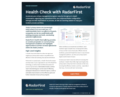 Health Check with RadarFirst