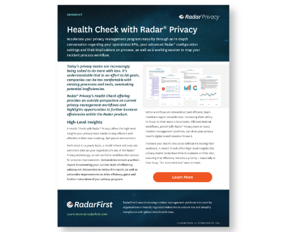 Health Check with Radar® Privacy