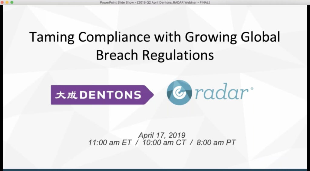 radarfirst taming compliance with growing breach regulations webinar
