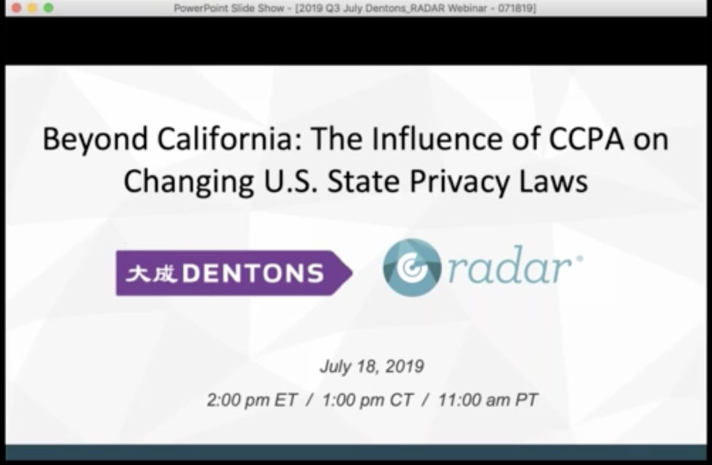 influence of ccpa on other state laws radarfirst webinar