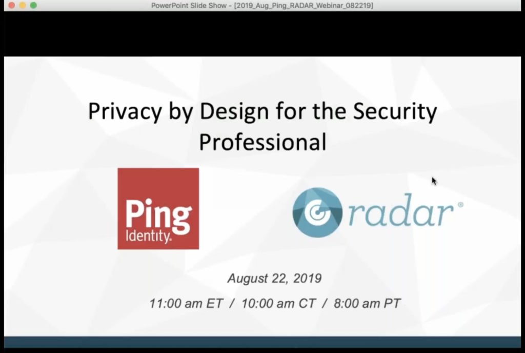 privacy by design for the security professional radarfirst webinar