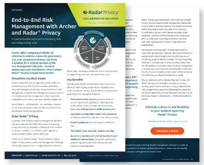 End-to-End Risk Management with Archer and Radar® Privacy
