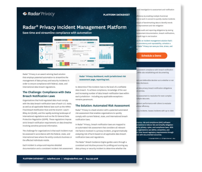 Radar® Privacy Incident Management Platform