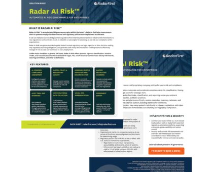 Radar AI Risk™, Automated AI Risk Governance for Enterprises