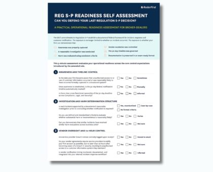 Reg S-P Readiness Self-Assessment for Broker-Dealers | SEC Compliance Checklist