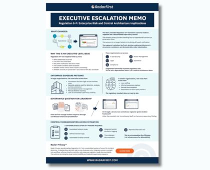 Reg S-P Executive Escalation Memo for Risk & Compliance